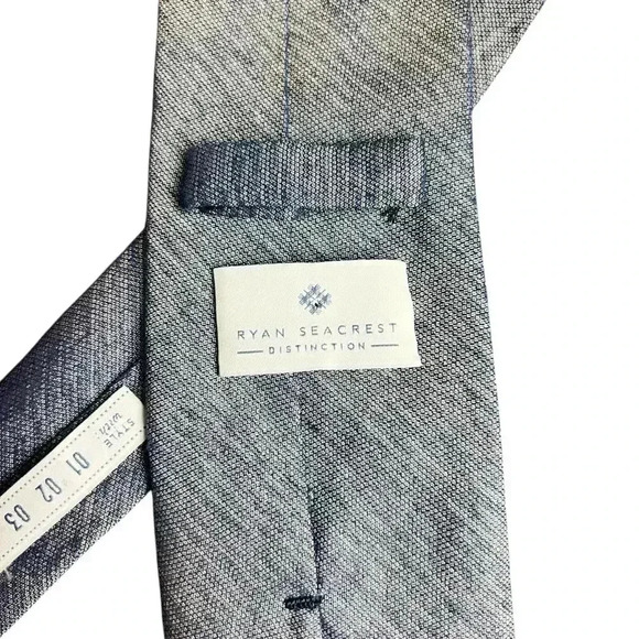 Ryan Seacrest Distinction Blue Duo Chrome Silk Mens Tie - Picture 7 of 10